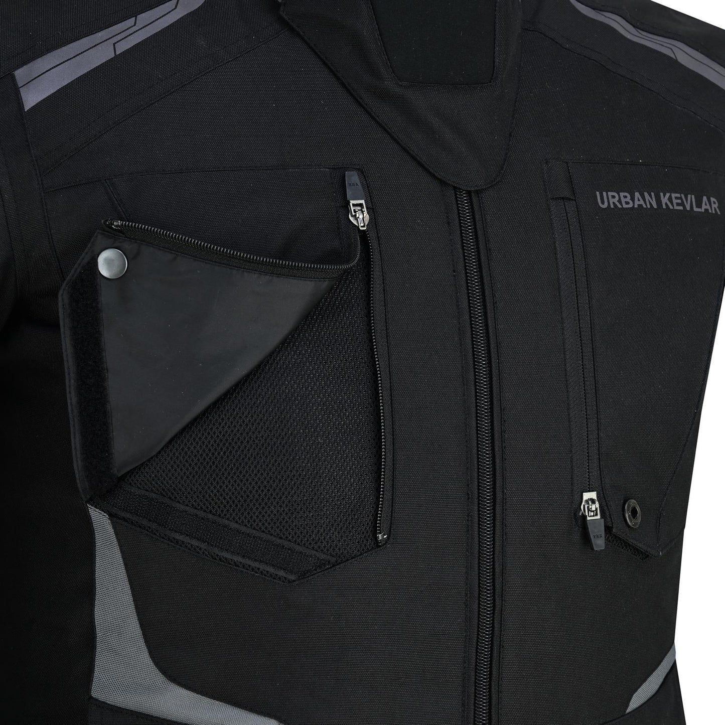 Urban Kevlar® Premium CORDURA Motorcycle Jacket | Waterproof & CE-Certified Armor – Black/Grey