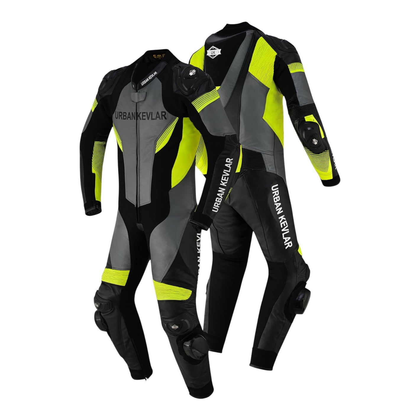 Urban Kevlar® Men’s Motorcycle Racing Leather Suit – 1-Piece Motorbike Riding Gear with CE Armor & Knee Sliders - Urban Kevlar