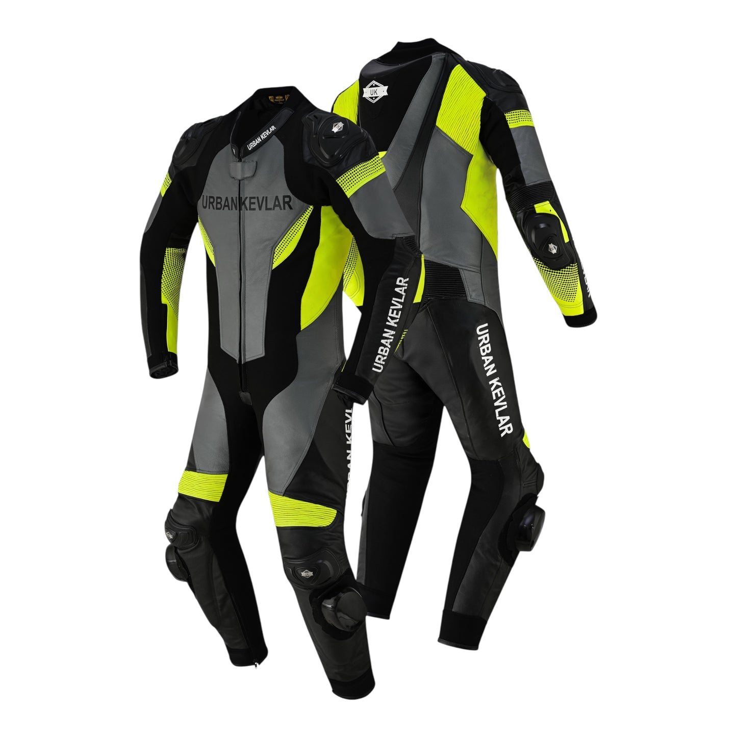 Urban Kevlar® Men’s Motorcycle Racing Leather Suit – 1-Piece Motorbike Riding Gear with CE Armor & Knee Sliders - Urban Kevlar