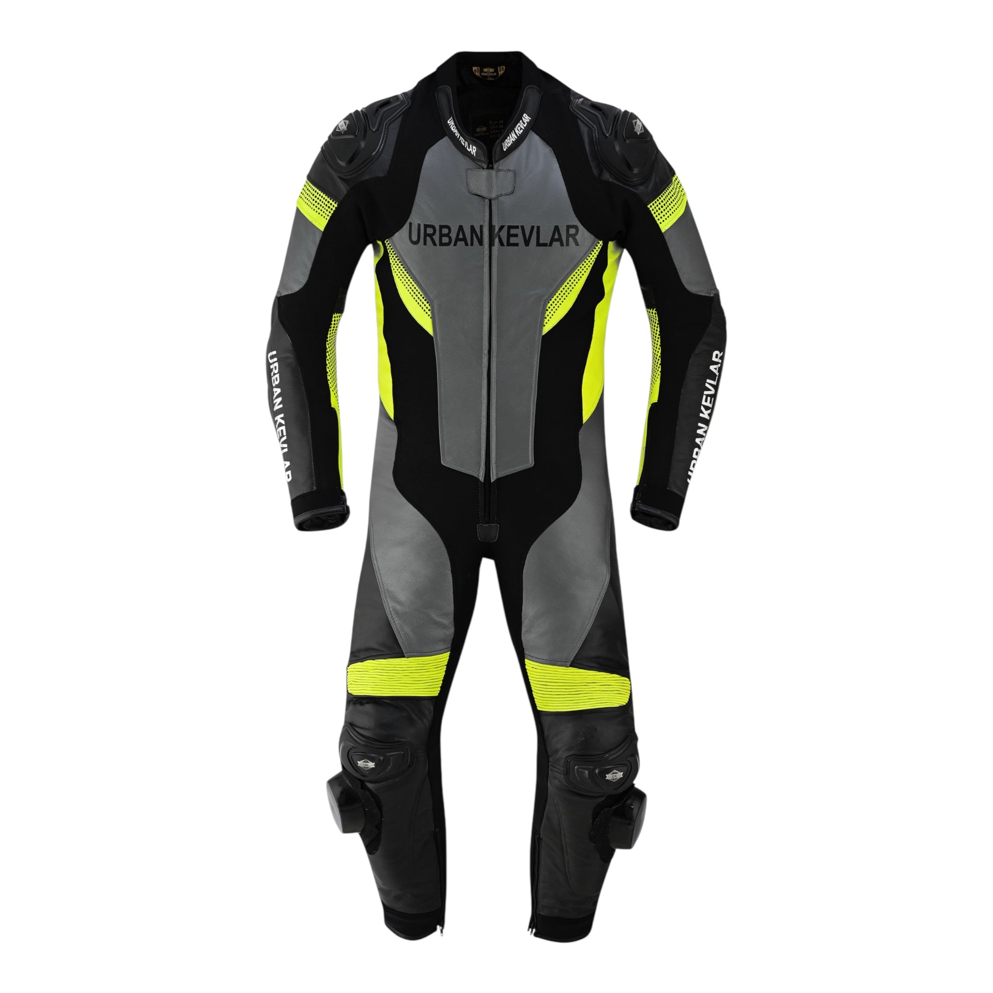 Urban Kevlar® Men’s Motorcycle Racing Leather Suit – 1-Piece Motorbike Riding Gear with CE Armor & Knee Sliders - Urban Kevlar