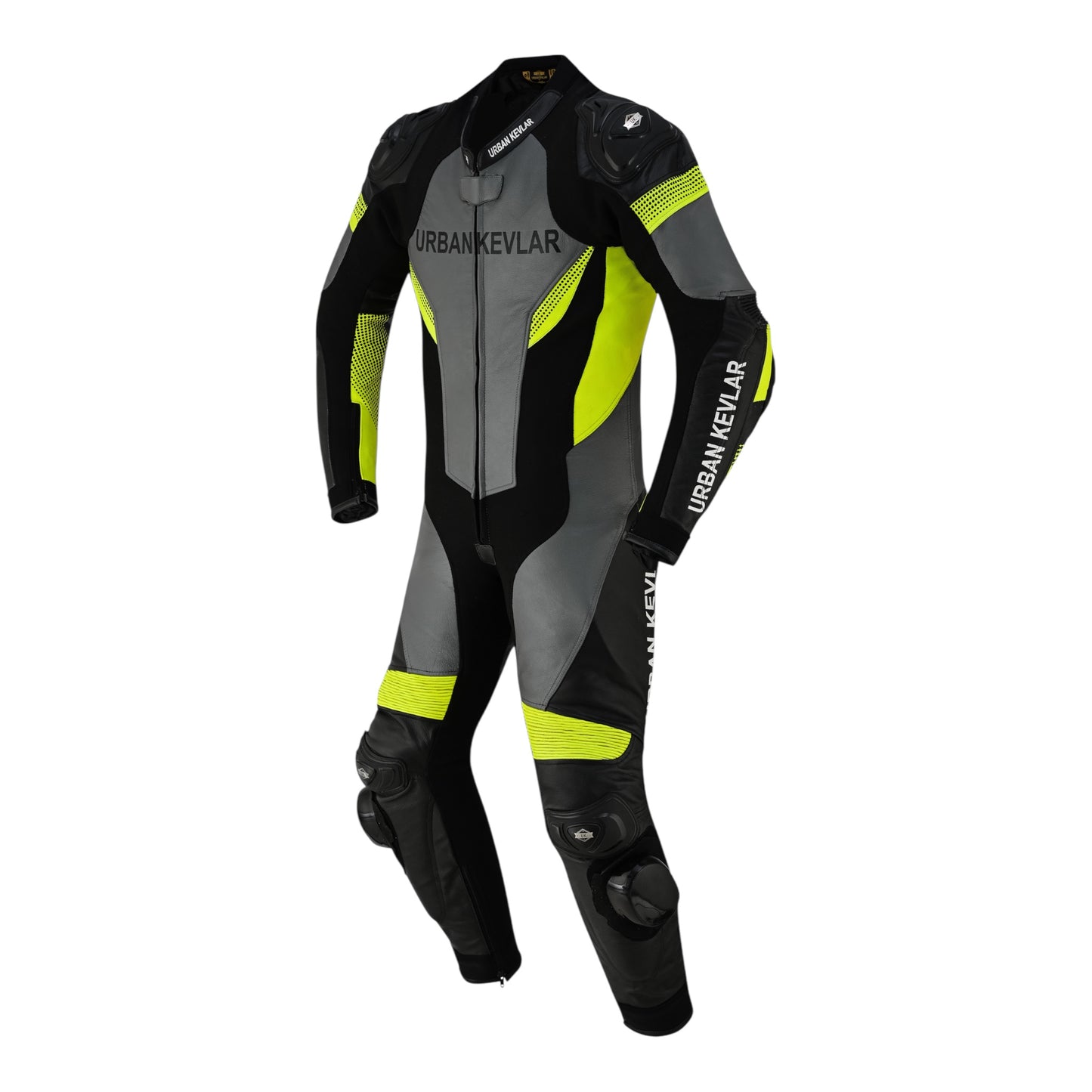 Urban Kevlar® Men’s Motorcycle Racing Leather Suit – 1-Piece Motorbike Riding Gear with CE Armor & Knee Sliders - Urban Kevlar