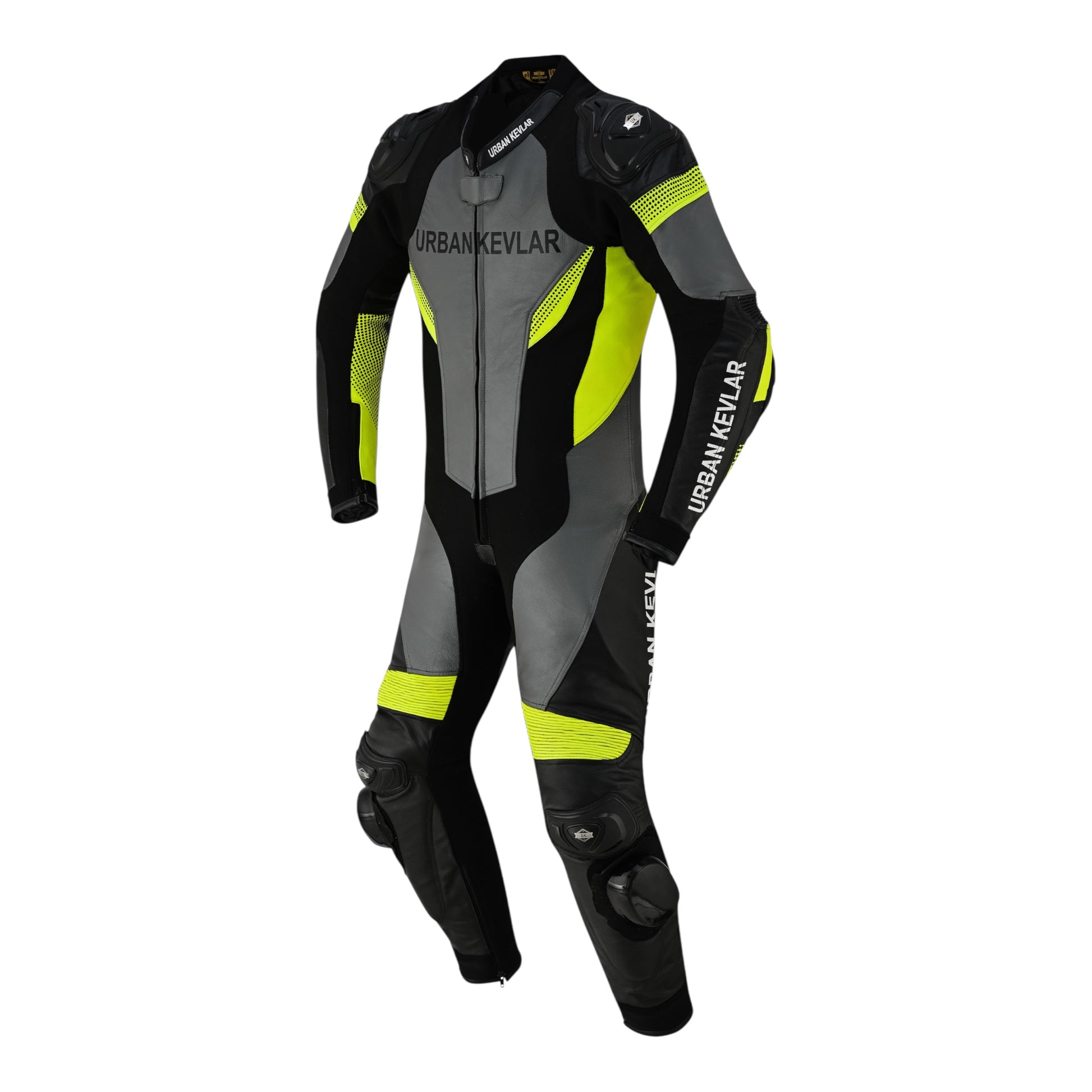 Urban Kevlar® Men’s Motorcycle Racing Leather Suit – 1-Piece Motorbike Riding Gear with CE Armor & Knee Sliders - Urban Kevlar