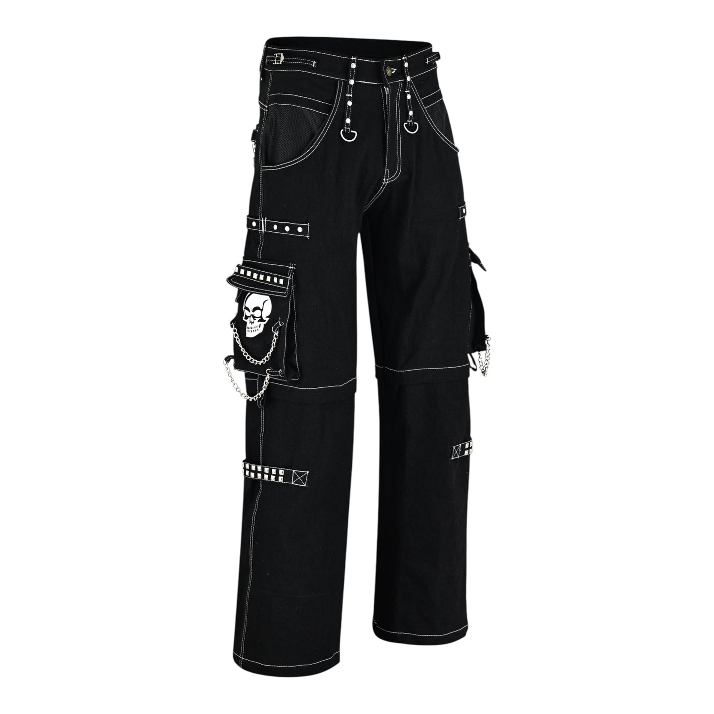 Urban Kevlar® Customize Handmade Rock Gothic Punk Cotton Jeans White Skull - Urban Kevlar