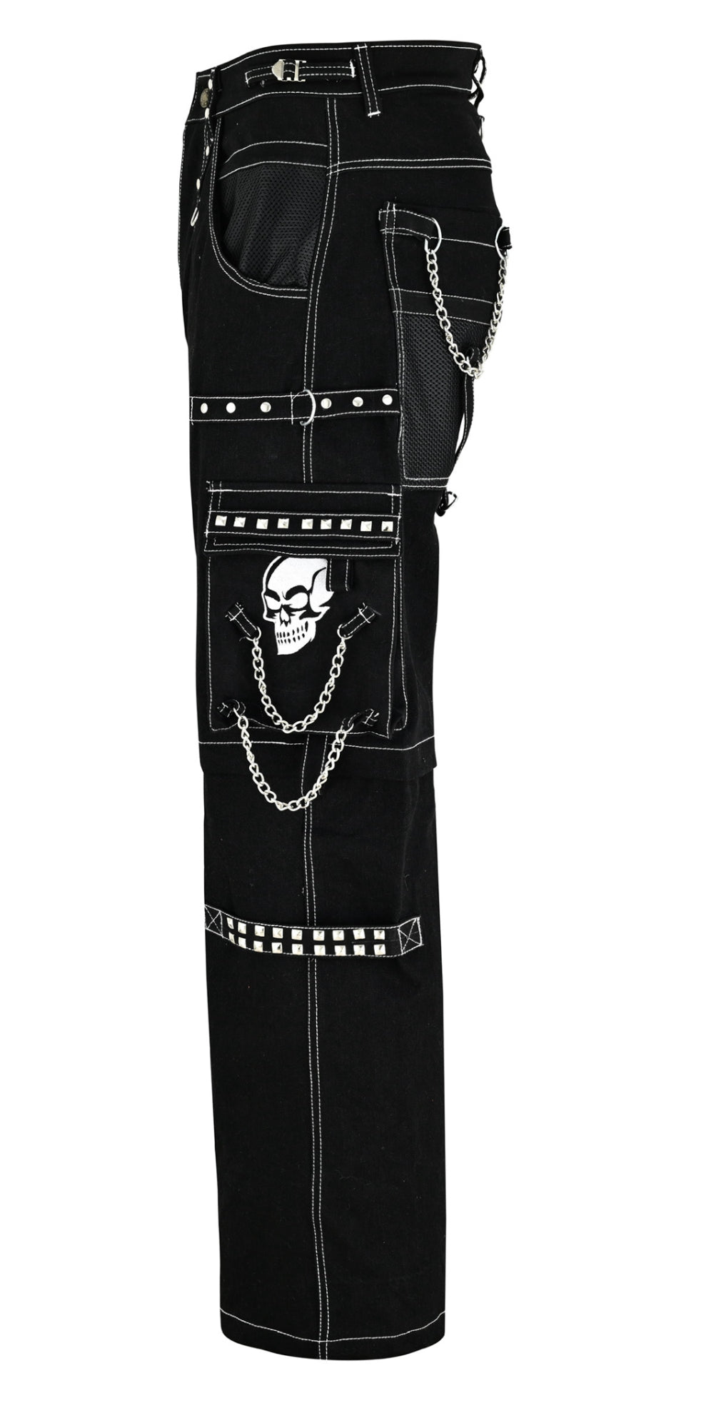 Urban Kevlar® Customize Handmade Rock Gothic Punk Cotton Jeans White Skull