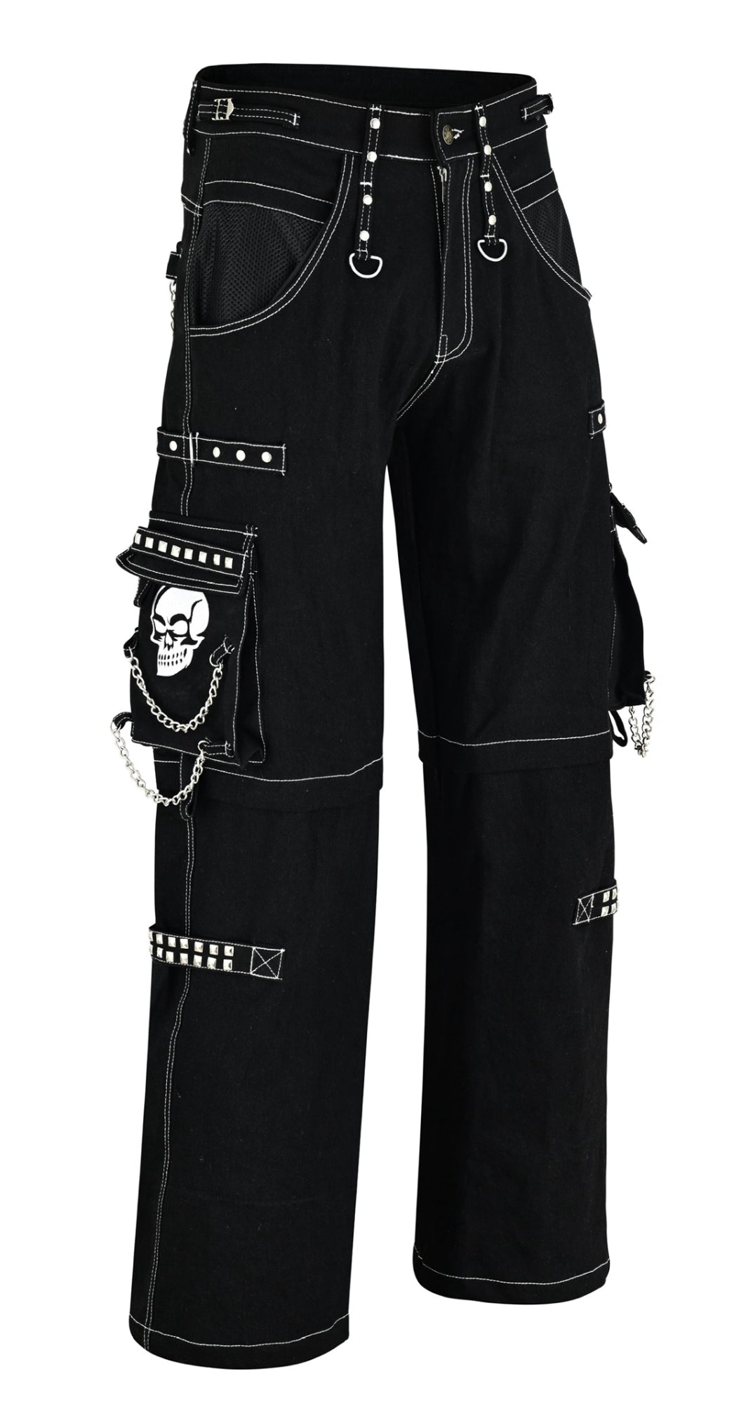 Urban Kevlar® Customize Handmade Rock Gothic Punk Cotton Jeans White Skull