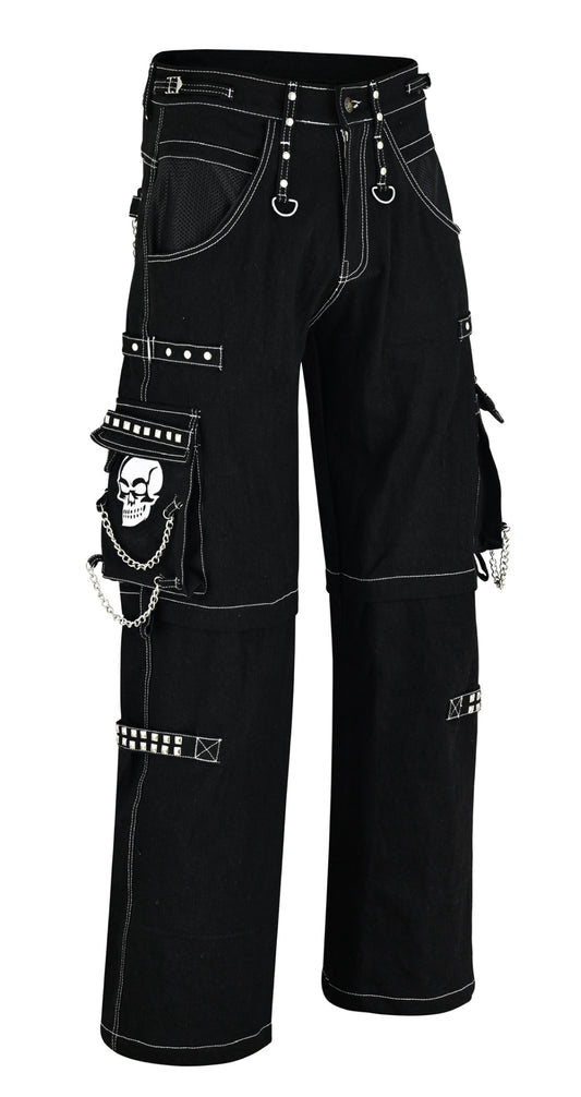 Urban Kevlar® Customize Handmade Rock Gothic Punk Cotton Jeans White Skull