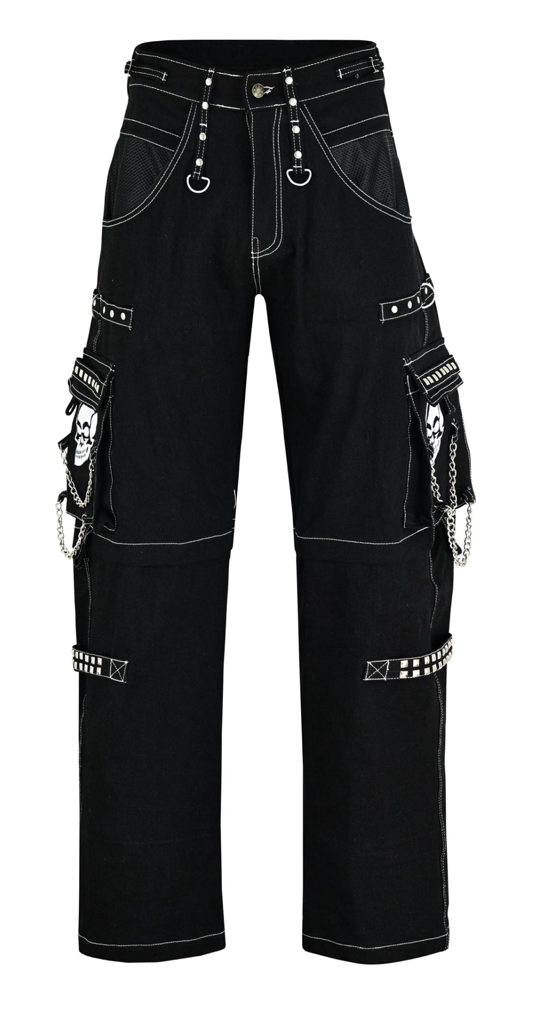 Urban Kevlar® Customize Handmade Rock Gothic Punk Cotton Jeans White Skull