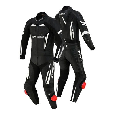 Urban Kevlar® Men’s Motorcycle Racing Leather Suit – Motorbike Riding Gear with CE Armor & Knee Sliders - Urban Kevlar