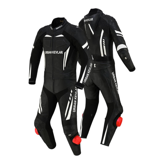 Urban Kevlar® Men’s Motorcycle Racing Leather Suit – Motorbike Riding Gear with CE Armor & Knee Sliders - Urban Kevlar
