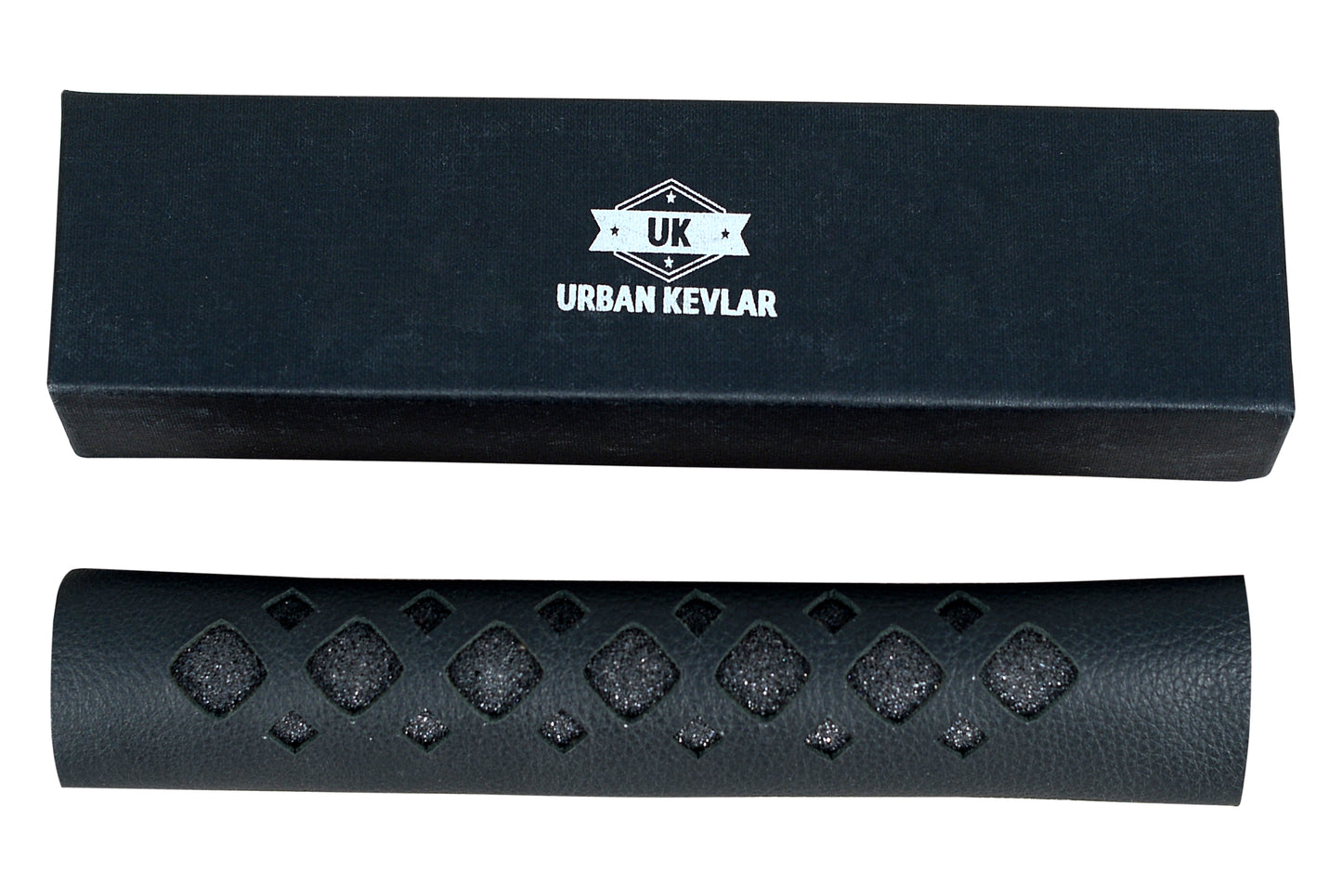 Urban Kevlar Long Genuine Leather Hair Tube With 5 Studded Hair Wrap Leather Ponytail Black - Urban Kevlar