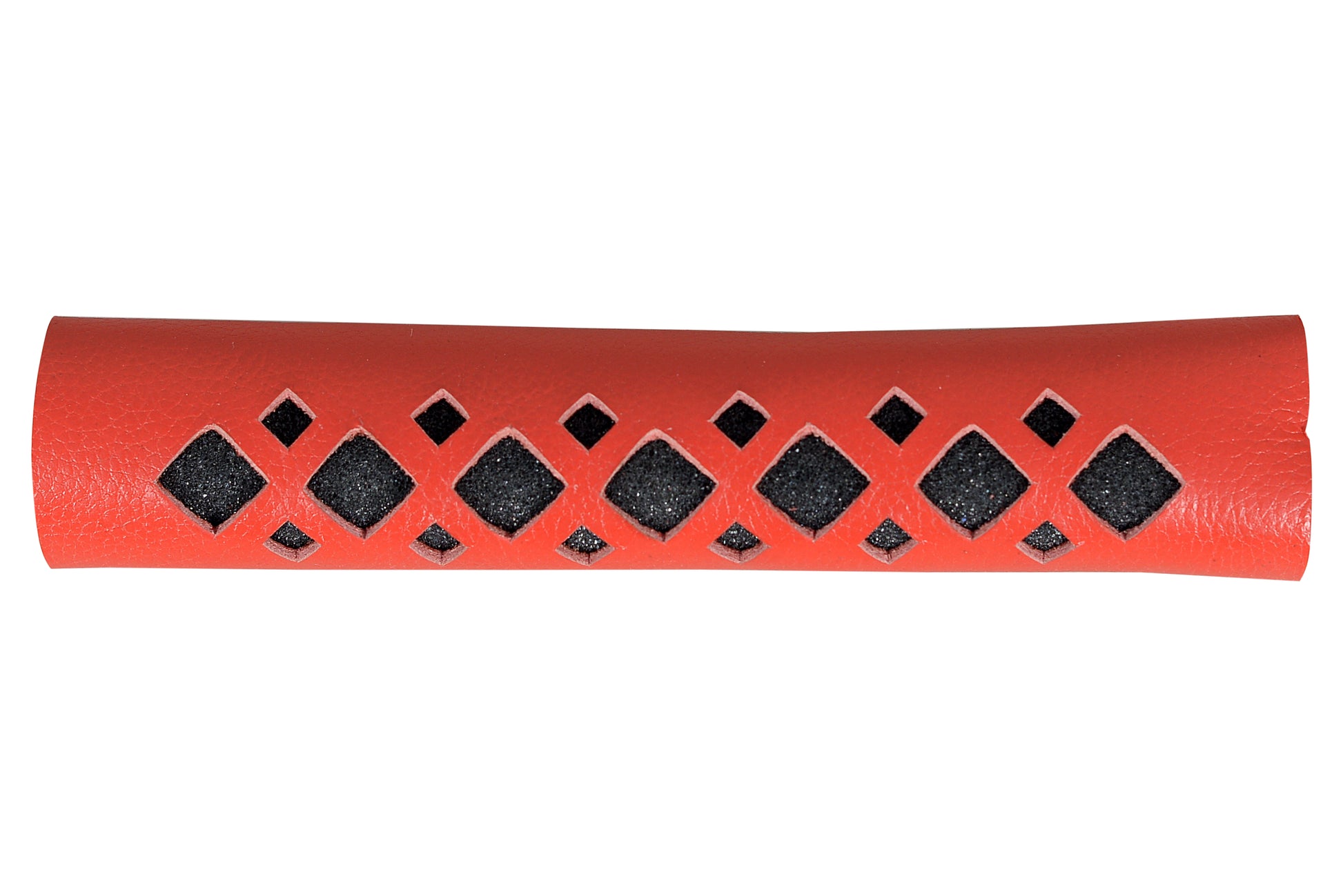 Urban Kevlar Long Genuine Leather Hair Tube With 5 Studded Hair Wrap Leather Ponytails  Red - Urban Kevlar