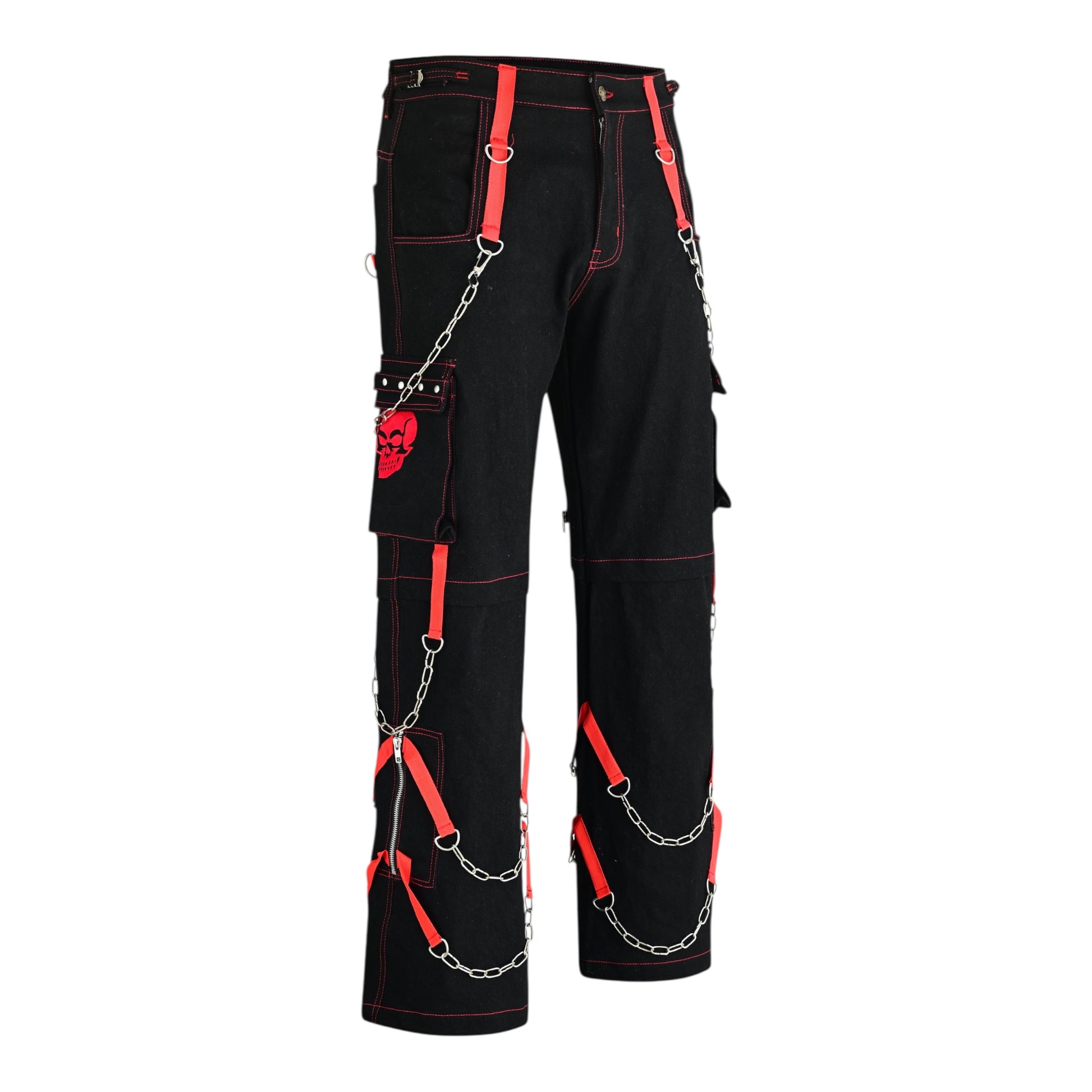 Men's Gothic Cotton Pants – Vintage Steampunk Trousers with Chains & Buckles, Punk Rock Style - Urban Kevlar