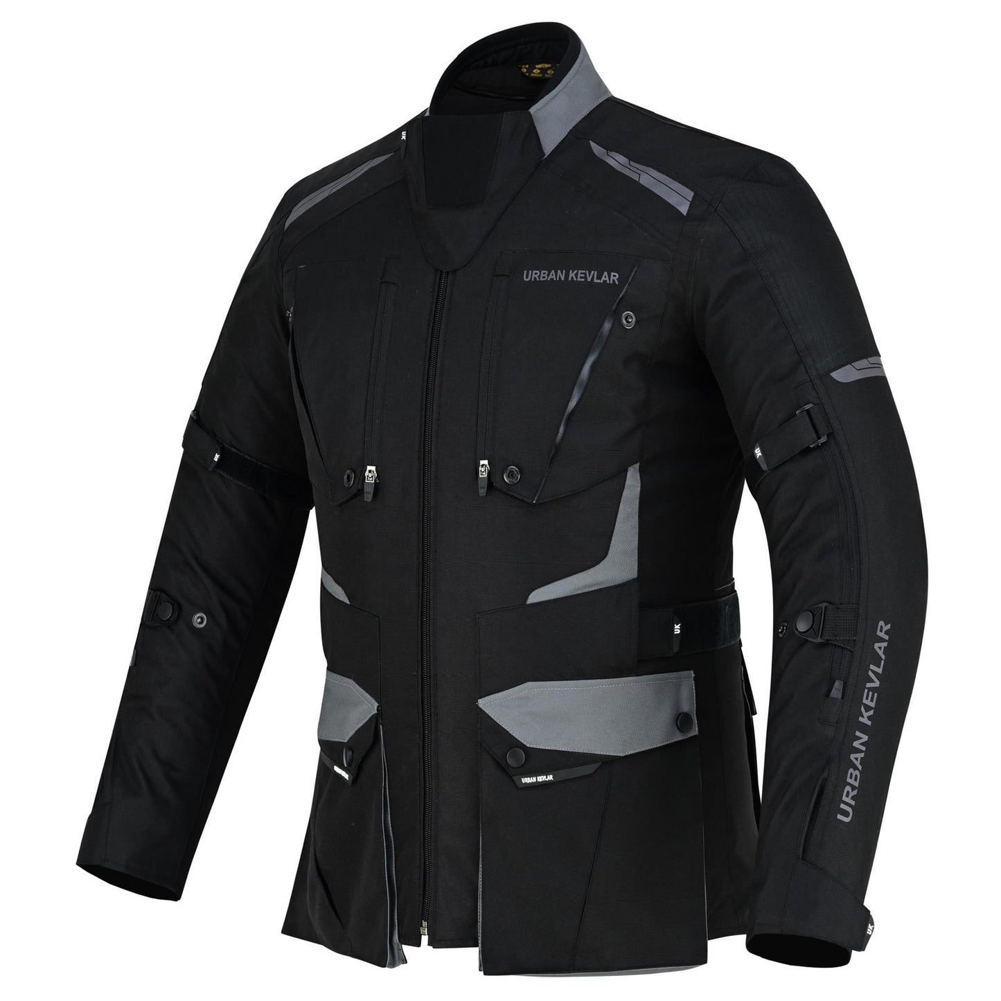Urban Kevlar® Premium CORDURA Motorcycle Jacket | Waterproof & CE-Certified Armor – Black/Grey
