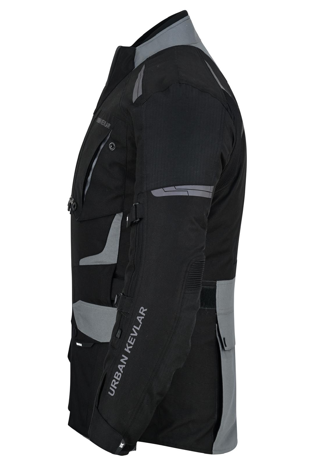 Urban Kevlar® Premium CORDURA Motorcycle Jacket | Waterproof & CE-Certified Armor – Black/Grey