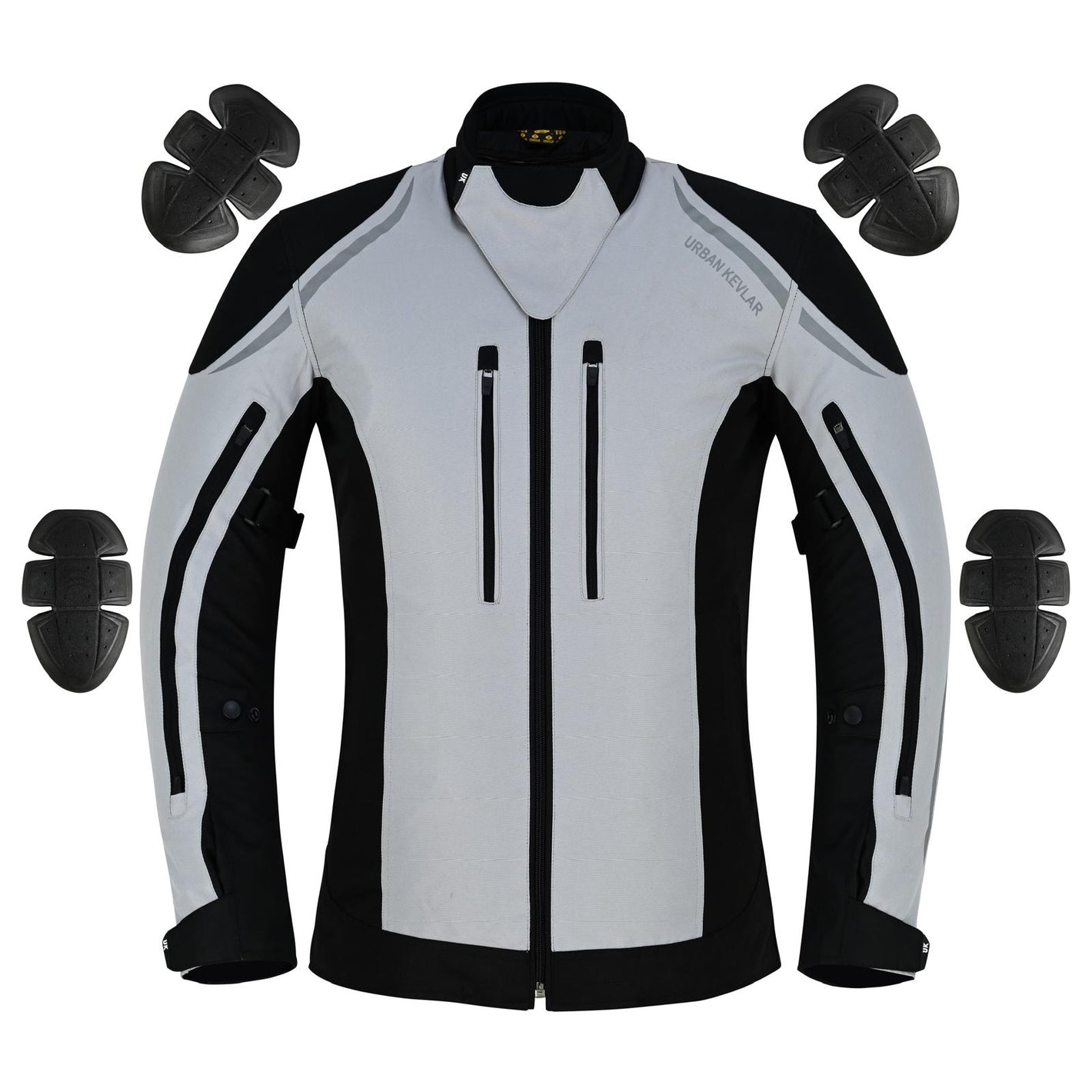 Urban Kevlar® Premium CORDURA Motorcycle Jacket | Waterproof & CE-Certified Armor – Grey - Urban Kevlar
