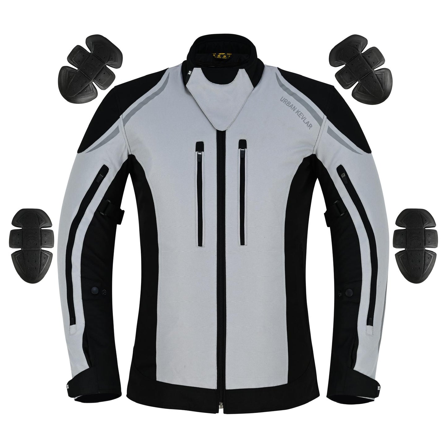 Urban Kevlar® Premium CORDURA Motorcycle Jacket | Waterproof & CE-Certified Armor – Grey
