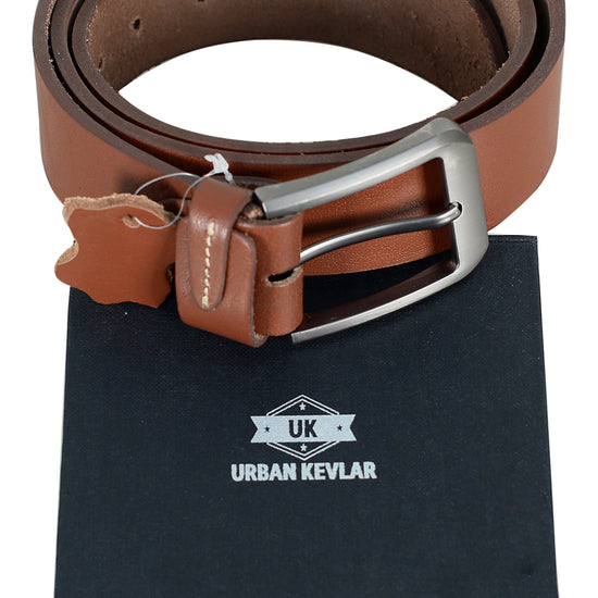 Urban Kevlar Genuine Leather Belt for Men and Women - Stylish & Durable, Perfect for Casual & Formal Wear - Premium Quality, Adjustable Sizes, Long Life Durability Chocolate