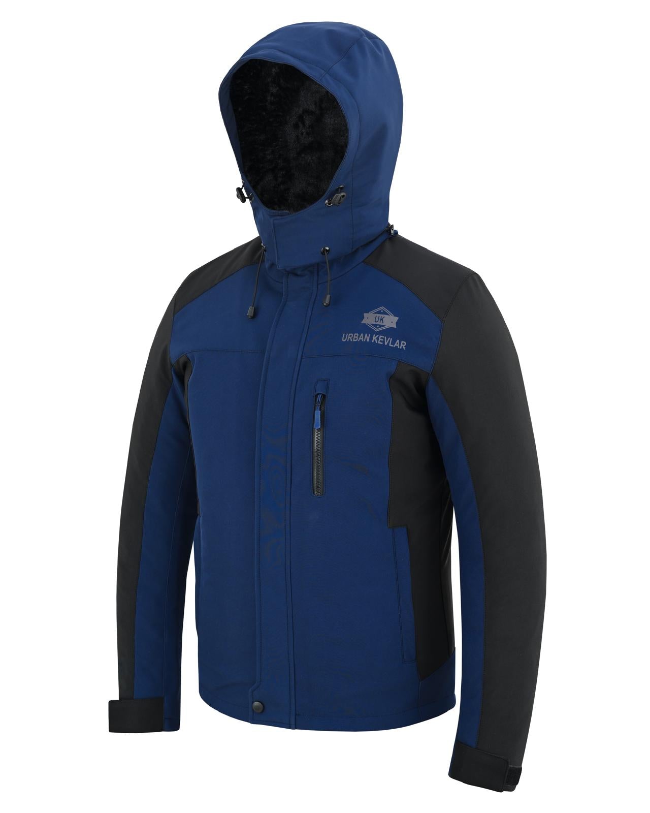 Urban Kevlar® Soft Shell Hooded Jacket – Water-Proof Windbreaker with Cat Lining Fur Removable Hoody - Urban Kevlar