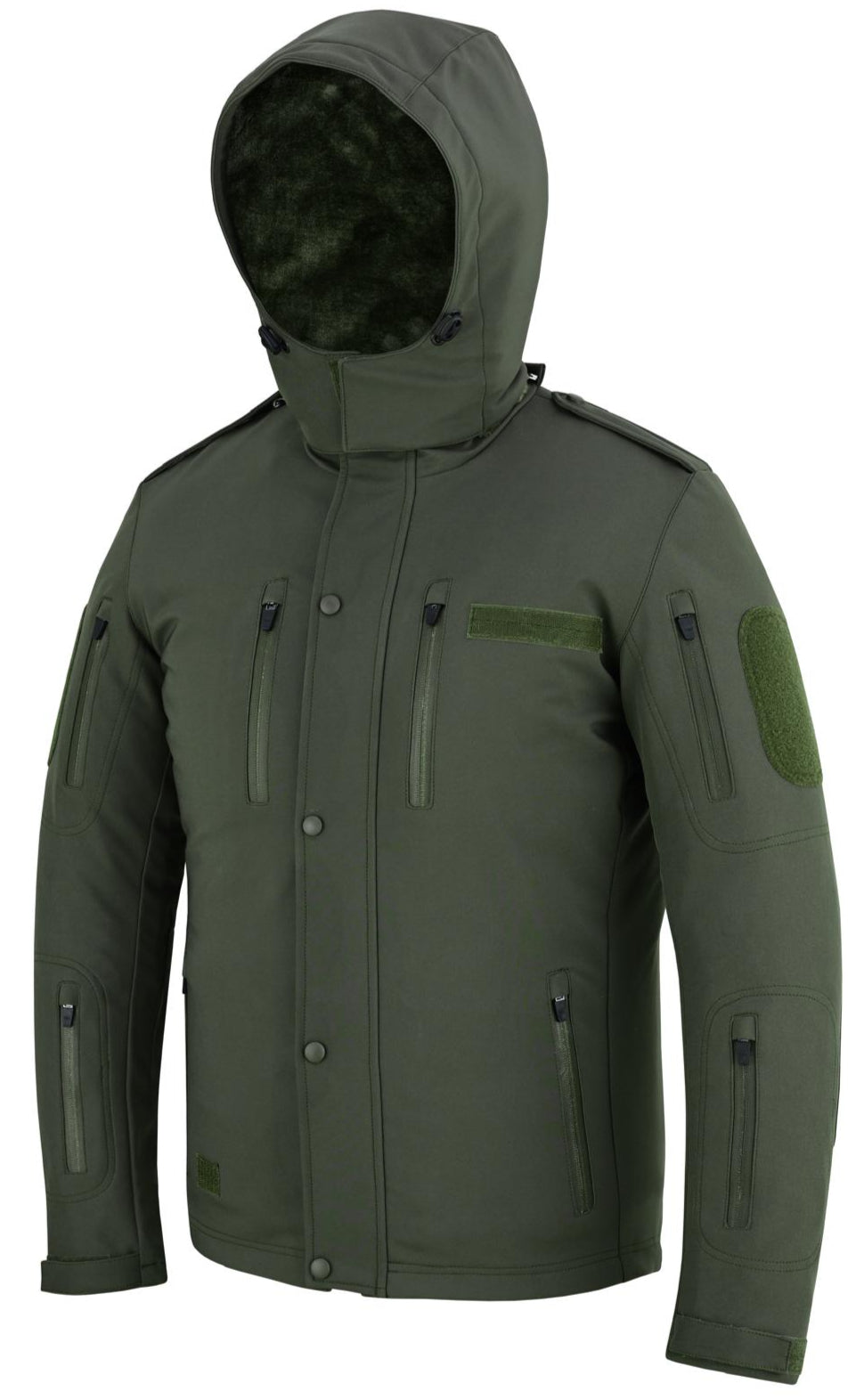 Urban Kevlar® Soft Shell Hooded Jacket – Water-Proof Windbreaker with Cat Lining Fur Removable Hoody