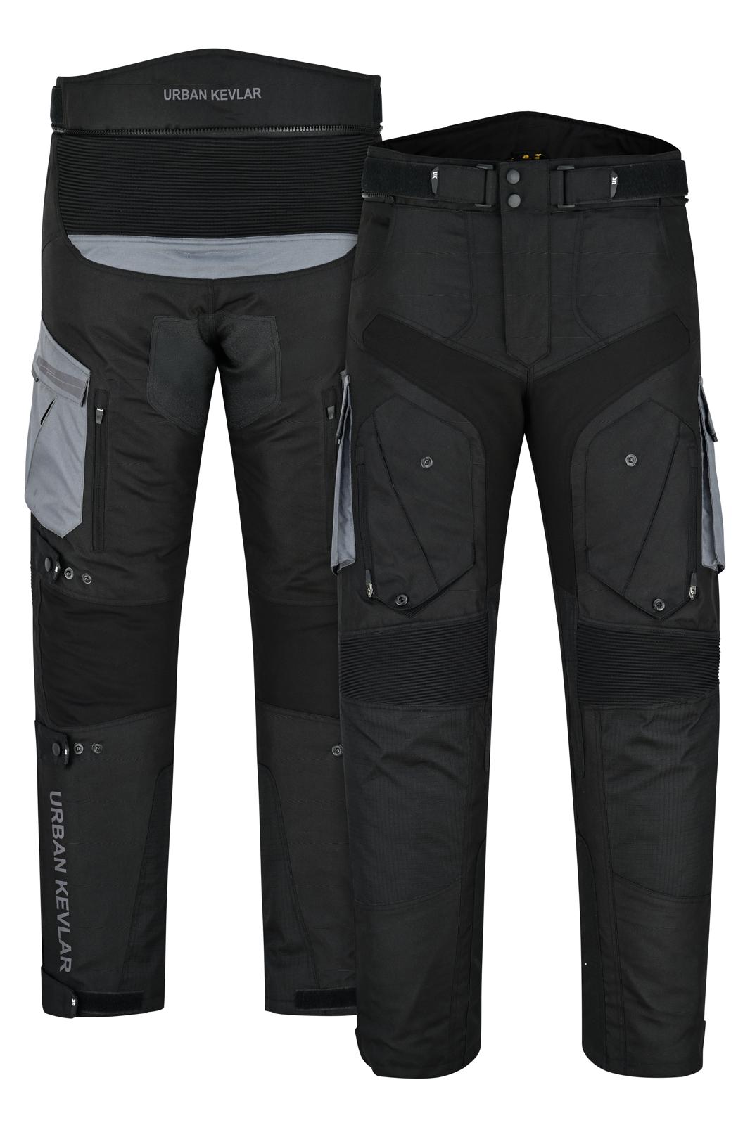 Urban Kevlar® Premium CORDURA Motorcycle Trouser | Waterproof CE-Certified Armor – Black/Grey
